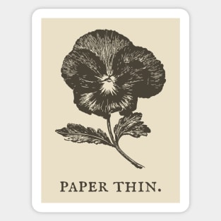 Paper Thin Pressed Pansy Flower Illustration Sticker